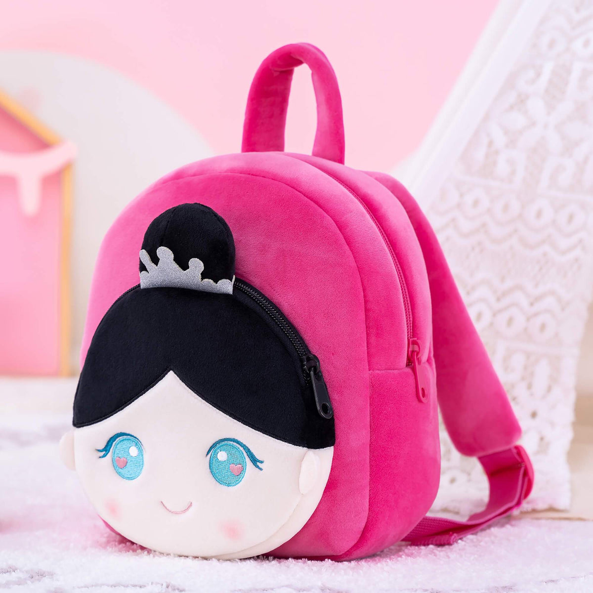 Personalised Rose Red Backpack — back view