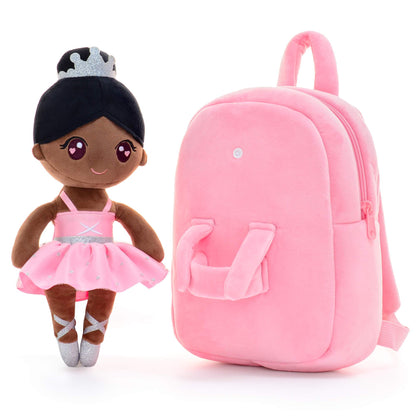 Personalised Coffee Ballerina Doll + Backpack — detail