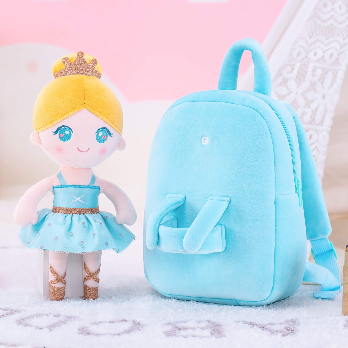 Sky Ballerina Doll + Backpack — close-up