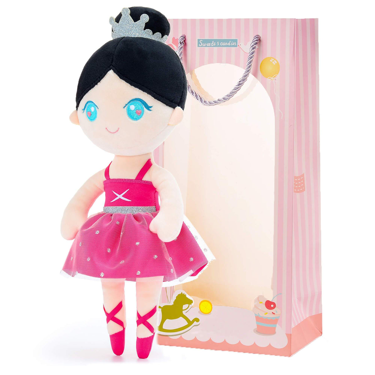 Personalised Rose Red Ballerina Doll — with gift box