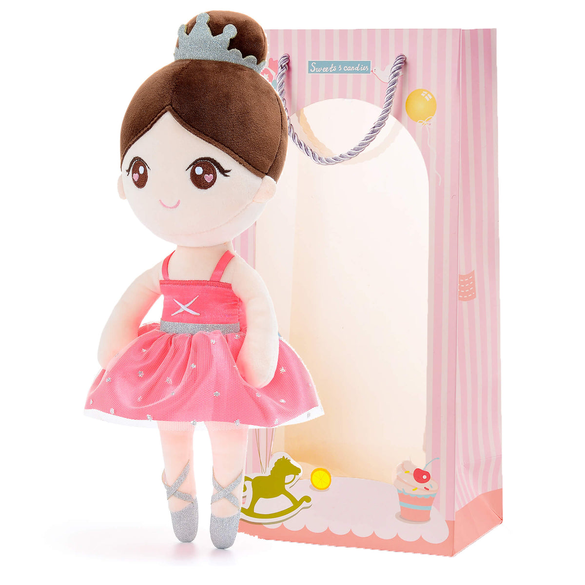 Watermelon Red Ballerina Doll — back view