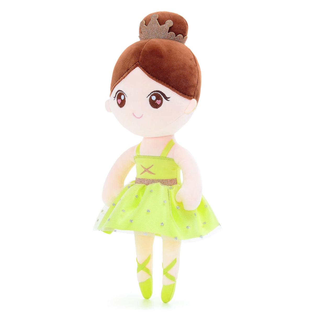 Personalised Green Ballerina Doll — close-up