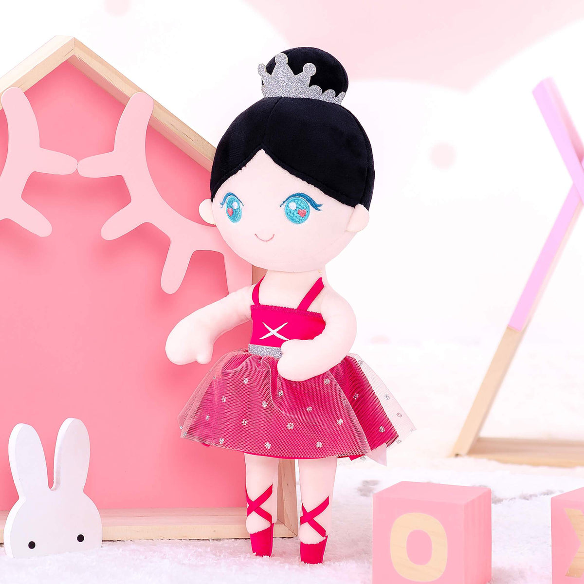 Personalised Rose Red Ballerina Doll — back view