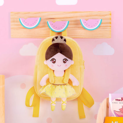 Yellow Ballerina Doll + Backpack — back view