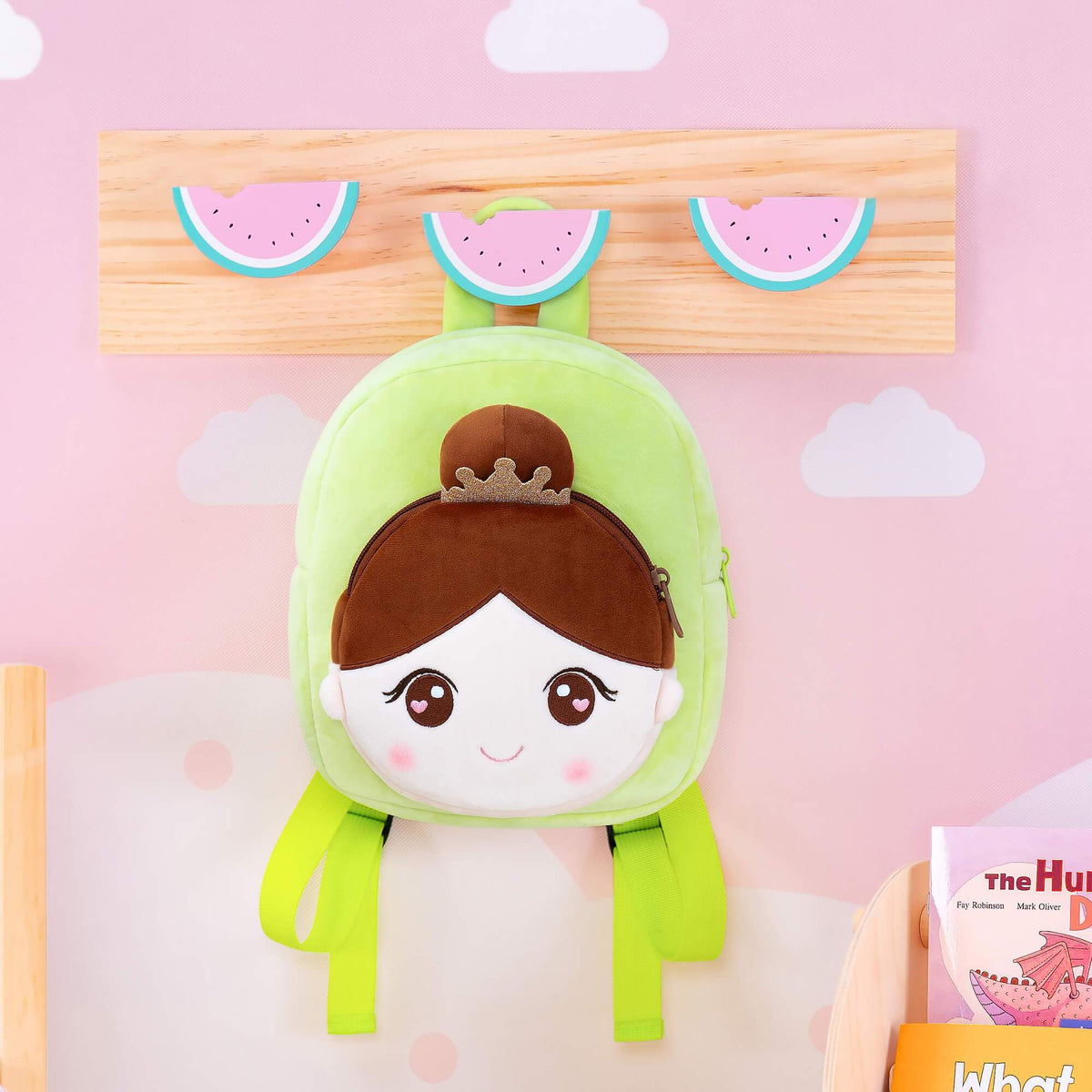 Personalised Green Backpack — close-up