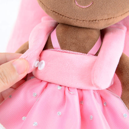 Personalised Coffee Ballerina Doll + Backpack — back view