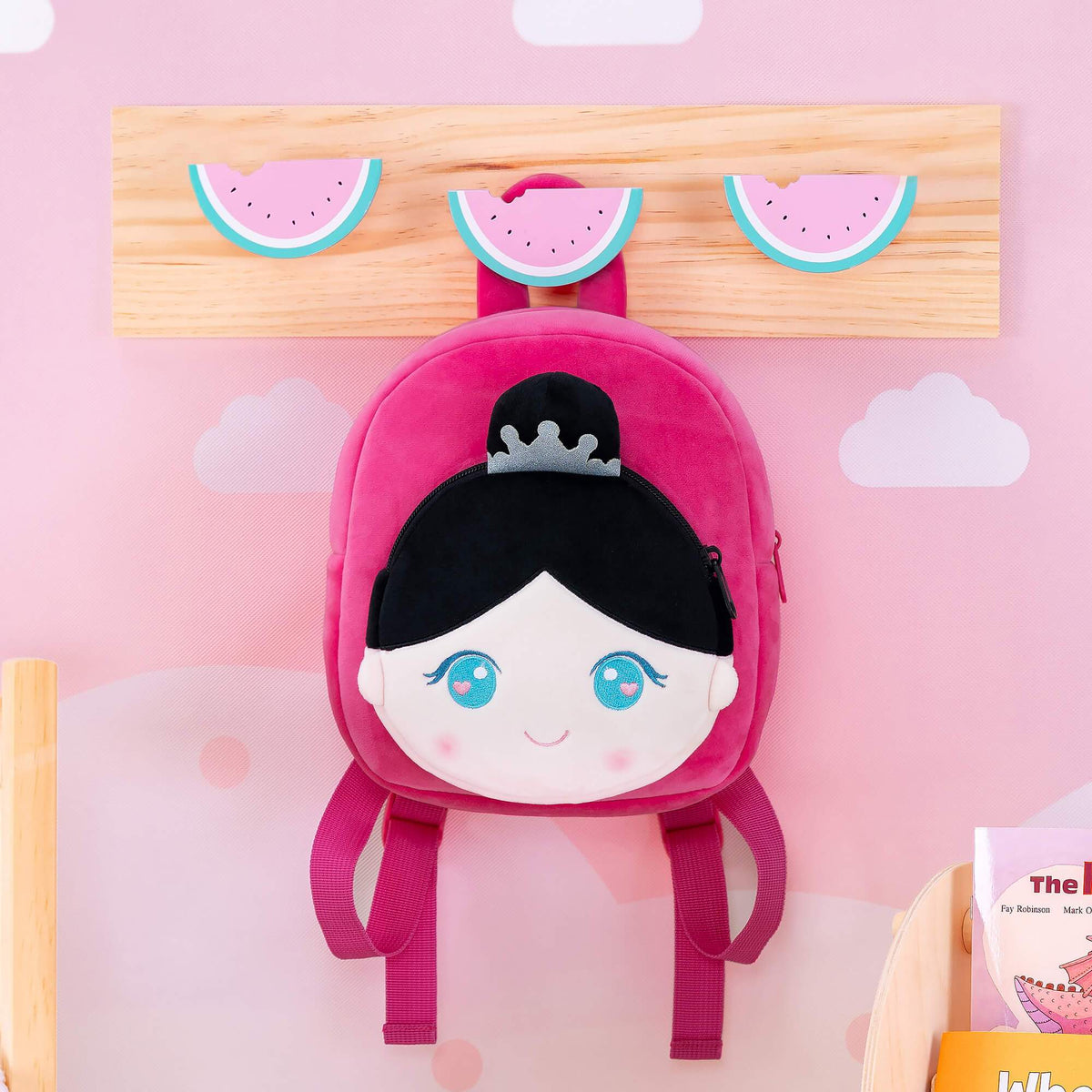 Personalised Rose Red Backpack — close-up