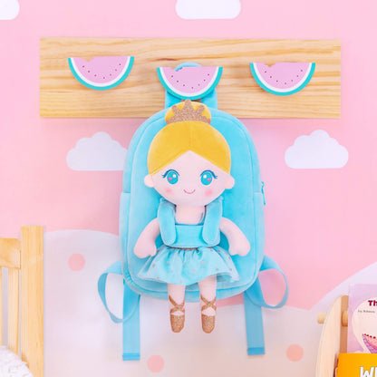 Personalised Sky Ballerina Doll + Backpack — back view