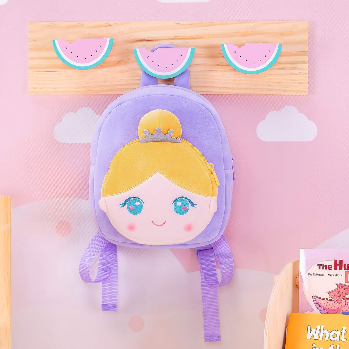 Personalised Purple Backpack — close-up