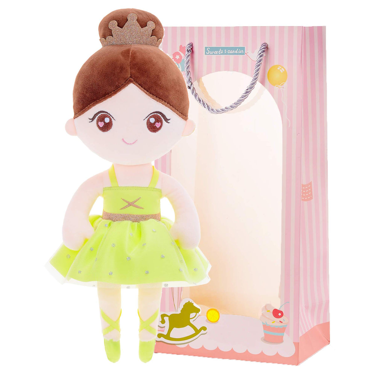 Personalised Green Ballerina Doll — detail
