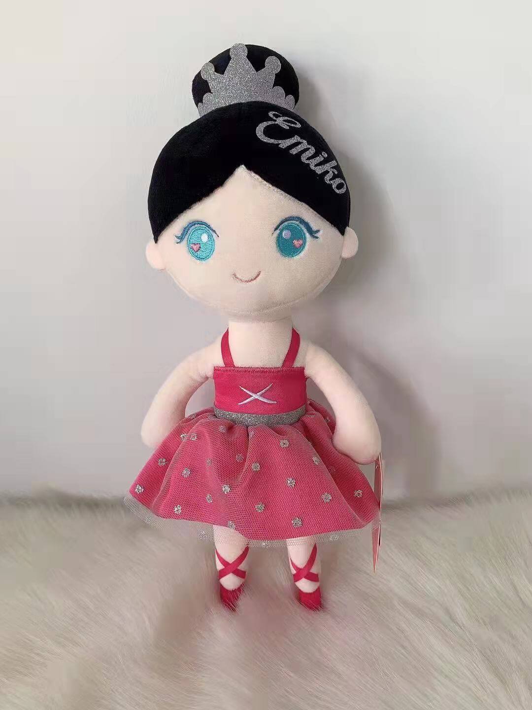 Personalised Rose Red Ballerina Doll — side view