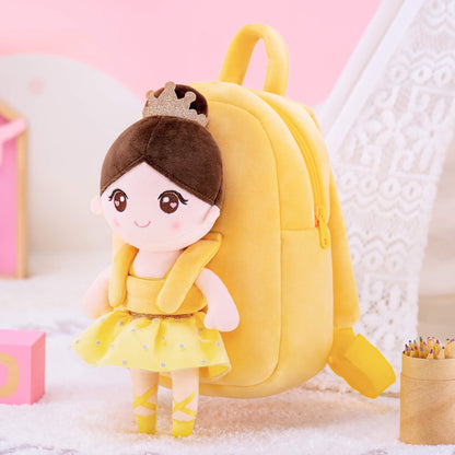 Yellow Ballerina Doll + Backpack — side view
